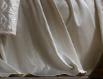 Lili Alessandra Chloe Ivory Velvet Gathered Bedskirt