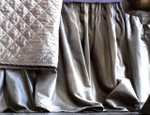 Lili Alessandra Chloe Fawn Velvet Gathered Bedskirt