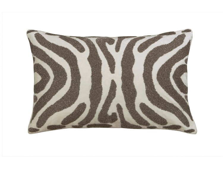 期間限定 数量限定 Lili Velvet Ivory - Pillow Rectangle Small Zebra Alessandra ヨガ・ピラティス
