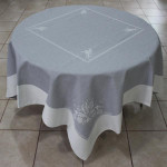Jacquard Weave French Tablecloths - Patrice Grey