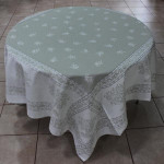 Jacquard Weave French Tablecloth - Olive Tree Natural