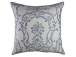 Lili Alessandra Louie European Pillow - Ivory Basketweave / Blue Silk