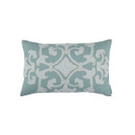 Lili Alessandra Angie Small Rectangle Pillow - Spa Linen / White Linen Appliqué