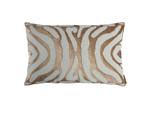 Lili Alessandra Zebra Small Rectangle Pillow - Straw Velvet / White Beads