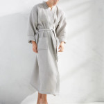 Kassatex Home Hotel Waffle Kimono Robe - Grey