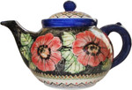 Boleslawiec Polish Pottery Teapot - Red Garden