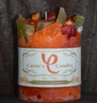 Tropical Treature Scented Pillar Gem Top Candle - 4"x5"