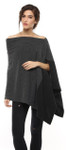 Darzzi Merino Wool Color Block Poncho -  Grey / Black