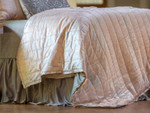 Lili Alessandra Moderne Quilted Personal Blanket - Blush Velvet with Silver Print