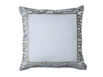 Lili Alessandra Christian European Pillow - White Linen/Platinum Velvet