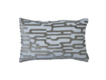 Lili Alessandra Christian Small Rectangle Pillow - White Linen/Platinum Velvet