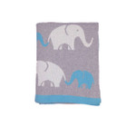 Darzzi Elephant Baby Blanket - Melange Grey/Blue