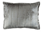 Lili Alessandra Moderne Standard Sham - Silver Velvet with Silver Print