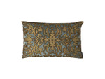 Lili Alessandra Alexandra Small Rectangle Pillow - Slate Velvet/Gold Print/Gold Beads