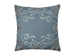 Lili Alessandra Valencia European Pillow - Slate Linen/Fawn Velvet