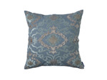 Lili Alessandra Valencia Square Pillow - Slate Linen/Fawn Velvet