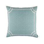 Lili Alessandra Angie Square Pillow - Spa Linen/White Linen Appliqué