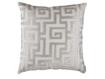 Lili Alessandra Onasis Square Pillow - White Linen / Ice Silver