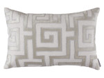 Lili Alessandra Onasis Small Rectangle Pillow - White Linen / Ice Silver