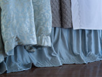 Lili Alessandra Silk & Sensibility Reversible Bed Skirts - Blue