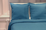 Ann Gish Single Diamond Coverlet Set - Teal 