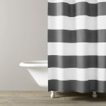 Kassatex Hampton Stripe Shower Curtain - Grey