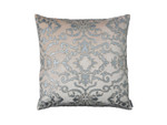 Lili Alessandra Valencia Square Pillow - Blush Velvet/ Silver Print/ SilverBead