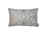 Lili Alessandra Valencia Small Rectangle Pillow - Blush Velvet/ Silver Print/ SilverBead