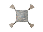 Lili Alessandra Christian Small Square Pillow - Blush Velvet/Silver Print/Silver Beads