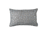 Lili Alessandra Christian Small Rectangle Pillow - Platinum Velvet/Silver Print/Silver Beads