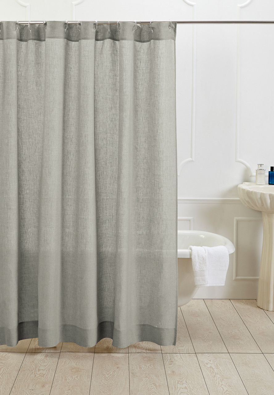 Amity Home Damara Linen Shower Curtain - Sea Glass - Bay Home and Linens