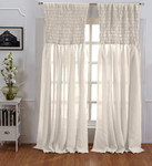 Amity Home Ruched Linen Curtain - Ivory