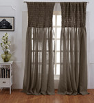 Amity Home Ruched Linen Curtain - Walnut Brown