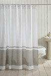 Amity Home Orfeo Linen Shower Curtain - White/Grey