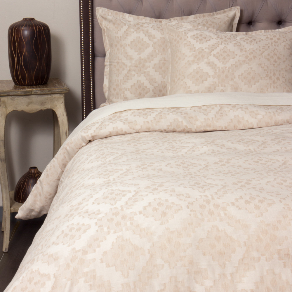 Amity Home Dawson French Ikat Duvet Cover Taupe Bay Home And