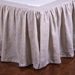 Pom Pom at Home Gathered Linen Bed Skirt -Flax