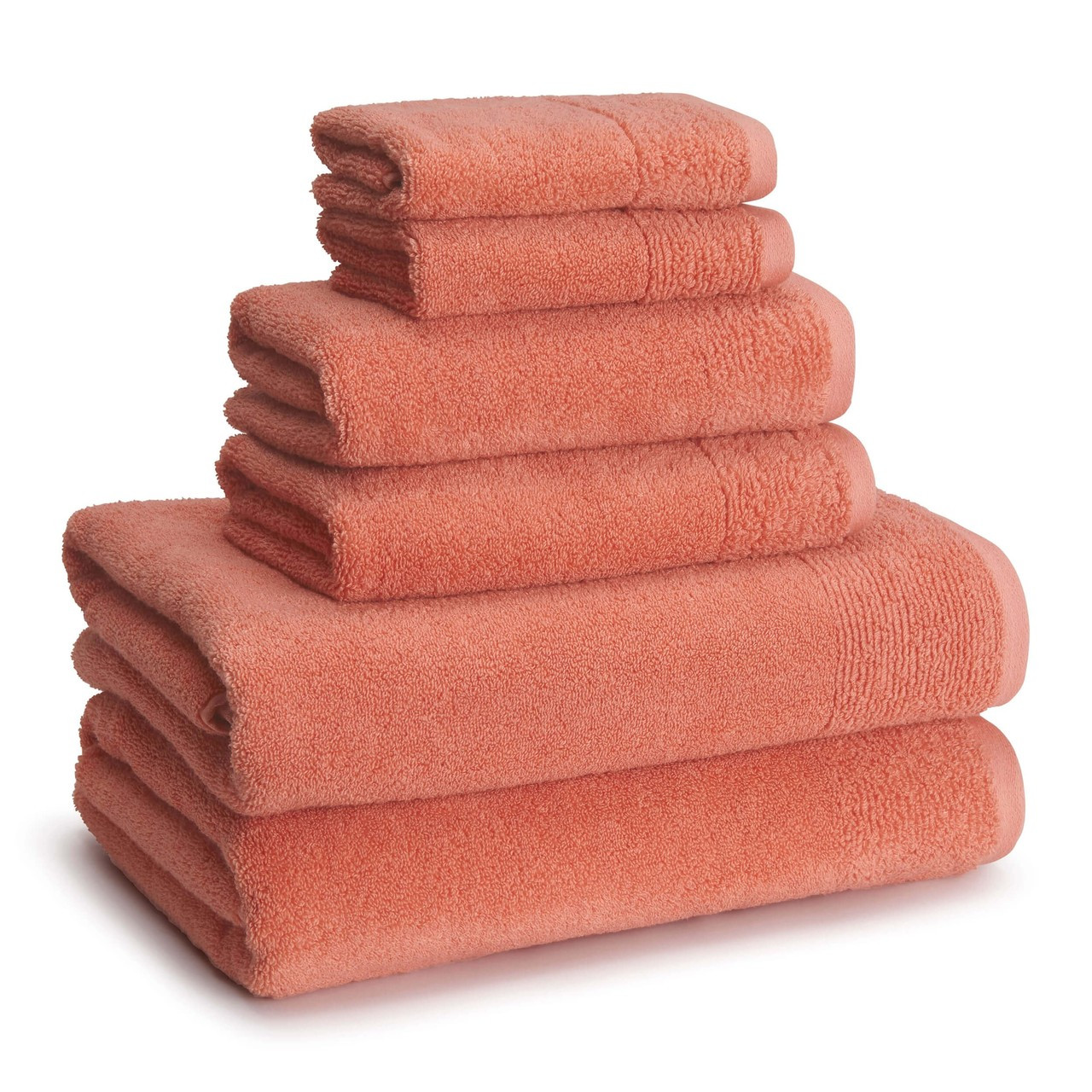 Kassatex Kyoto CottonBamboo Towels Coral (Set of 2) Bay Home and