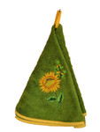 Provence Sunflower Round Terrycloth Towel - Green