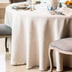 Crown Linen 90" Solid Round Linen Tablecloth - Cream