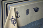 Le Cluny Provencal Coated Cotton Tablecloths - The Wave