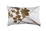 Lili Alessandra Leaf Large Rectangle Pillow - Ivory Silk