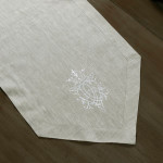 Crown Linen Flax Table Runner with Royal