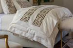 Lili Alessandra Guy Throw - Ivory Basketweave / Gold Metallic