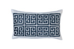 Lili Alessandra Guy Large Rectangle Pillow - Ivory Basketweave / Midnight Velvet