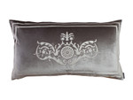 Lili Alessandra Paris King Pillow - Silver Velvet / Ivory Velvet