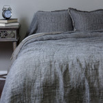 Amity Home Kent Linen Bedspread - Asphalt/Natural