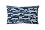 Lili Alessandra Christian Lg. Rectangle Pillow - White Linen / Midnight Velvet Applique