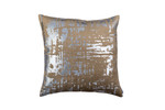 Lili Alessandra Moderne Square Pillow - Straw Velvet / Platinum Foil