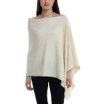 Darzzi Merino Wool Bubble Knit Poncho -  Natural