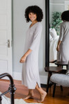 Yala Haley Crossover Front 3/4 Sleeve Bamboo Nightgown - Ash
